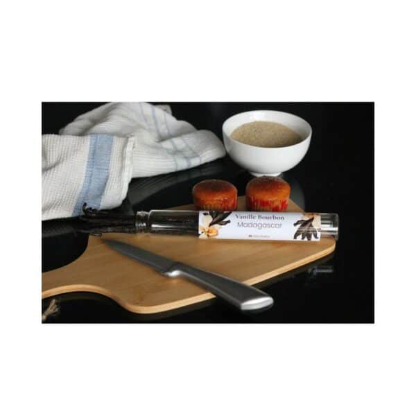 10 gousses de vanille noire Gourmet Bouron Madagascar 16 cm + Tube en verre – Image 3